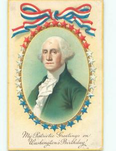 Divided-Back GEORGE WASHINGTON SCENE Patriotic Postcard AB0188