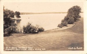 Eagle River Wisconsin Everett Golf Club Eagle Lake Real Photo Postcard AA44748