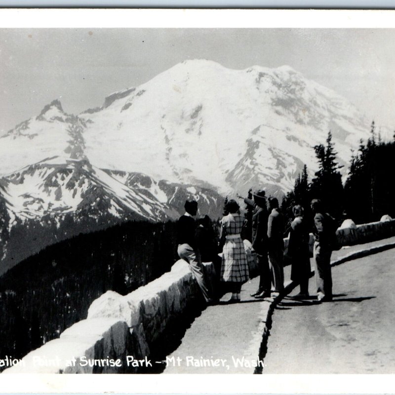 c1940s Ashford, WA Sunrise Park RPPC Inspiration Point Mt Rainier Cooke Vtg A165