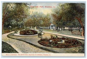 1907 West Side Park Golden Rule Exterior Waterloo Iowa Vintage Antique Postcard