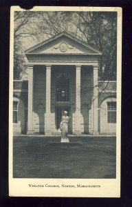 Norton, Massachusetts/MA Postcard, View Of Statue At Wheaton College