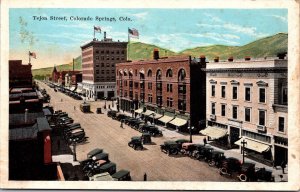 Postcard Tejon Street in Colorado Springs, Colorado