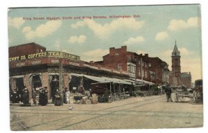 Postcard King Street Market Sixth and King Streets Wilmington DE