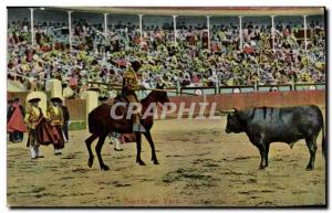 Postcard Old Bulls Bullfight Suerte Race Vara