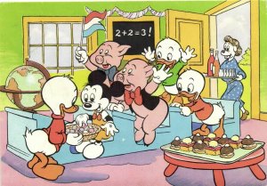 PC DISNEY, MICKEY MOUSE, HUEY, DEWEY AND LOUIE, Vintage Postcard (b28713)