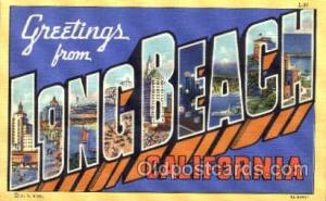 Greetings From Long Beach, CA, USA Large Letter Town Unused 