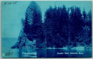 RPPC Cyanotype Rooster Rock Averill Columbia River Oregon 1908 DB Postcard G14 