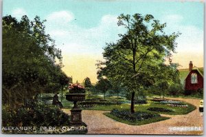 Alexandra Park Oldham England Public Park Landscape Trees Garden Postcard