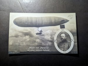 Mint Germany Aviation Zeppelin Airship Postcard Major von Parseval