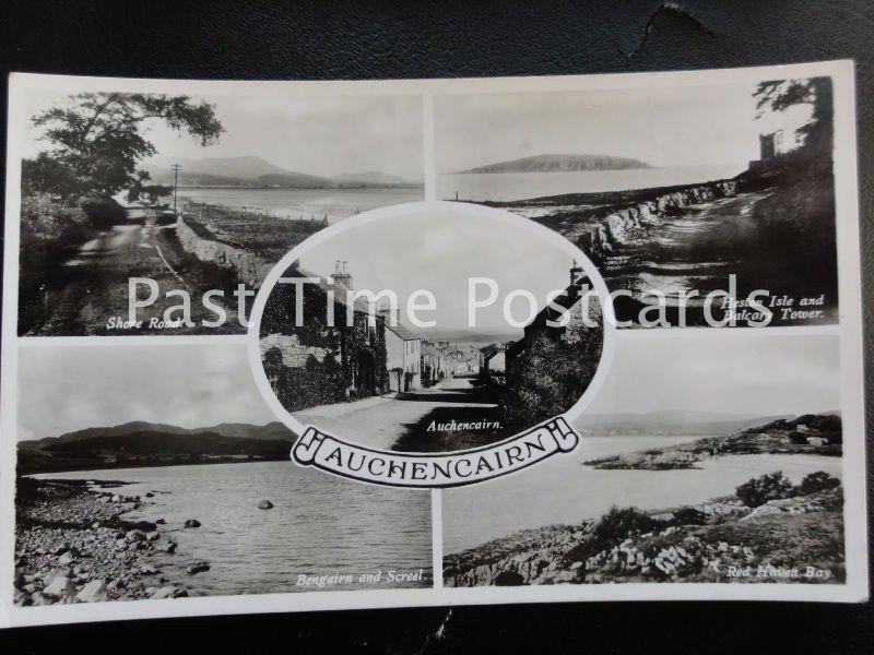 Vintage RPPC - Auchencairn - showing Heston Isle, Balcary Tower, Shore Rd etc