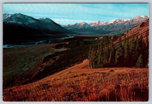 Slims River Valley From Sheep Mountain, Klaune Lake, Yukon, Chrome Postcard