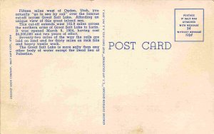 Great Lakes Streamliner Railroad Train Utah linen postcard