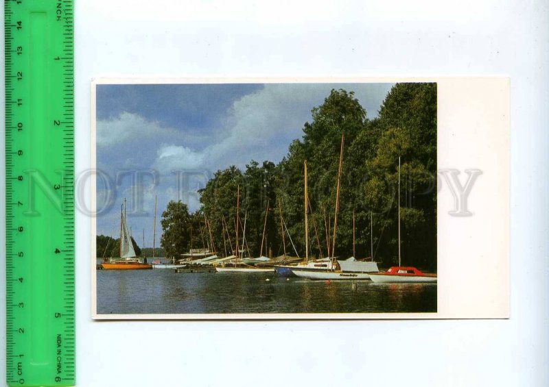 228740 Lithuania TRAKAI yachts on lake Galve old postcard