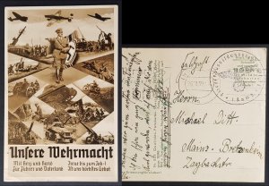 GERMANY THIRD 3rd REICH ORIGINAL POSTCARD UNSERE WEHRMACHT HITLER FELDPOST