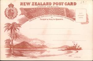 Lake Rotorua New Zealand c1900 Postcard Decorative Border & Backside