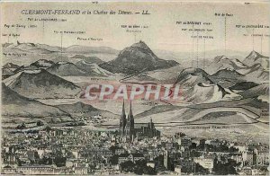 Old Postcard Clermont Ferrand and the Chaine des Domes