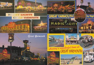 Golden Nugget Amusement Arcade Night Illuminations Great Yarmouth 4x Postcard s