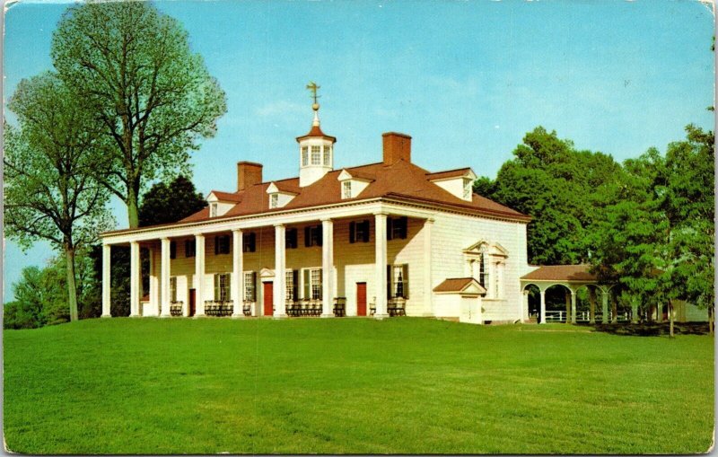 George Washington Colonial Mansion Mount Vernon Virginia Chrome Postcard 