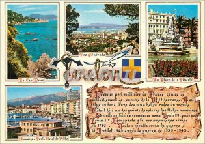 Modern Postcard Souvenir of Toulon Le Cap Brun View Place General of Customs ...