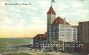 Central Depot, Chicago, IL USA Train Railroad Station Depot 1909 light wear p...