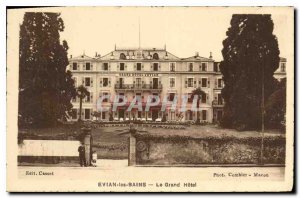 Old Postcard Evian les Bains Grand Hotel