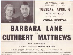 Covent Garden 1937 Cuthbert Matthews Barbara Lane Opera Poster Programme BUNDLE