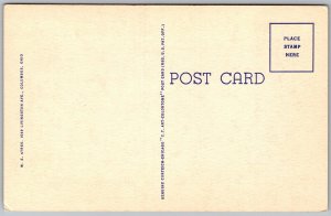 Vtg Columbus Ohio OH US Post Office 1930s Old Linen View Postcard