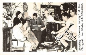 RPPC Movie Set Chingwah Lee Chinatown San Francisco c1940s Signed Photo Postcard