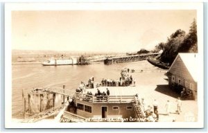 RPPC TACOMA, WA Washington ~ Crowd at FERRY LANDING  c1940s Ellis #1258 Postcard