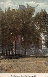 F47/ Chenoa Illinois Postcard 1910 Presbyterian Church Building