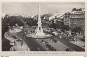 RP: LISBOA , Portugal , 1930s ; Praca dos Restauradores e avenida da Liberdade