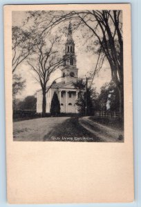 Old Lyme Connecticut Postcard Church Exterior View Building 1910 Vintage Antique