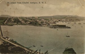 antigua, B.W.I., St. John's, View from Citadel (1934) Postcard