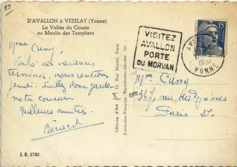 CPM D'Avallon a Vezelay - La Vallee du Cousin au Moulin des Templiers (1196322)