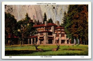 Vintage California Postcard - Yosemite National Park - The Ahwahnee