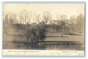 1906 Walkley's Park Lake And Residence Plantsville CT RPPC Photo Postcard 