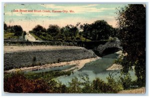 1913 Oak Street Brush Creek Kansas City Missouri Posted Vintage Antique Postcard