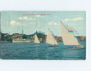 Divided-Back RIVER SCENE Springfield Massachusetts MA hp5485