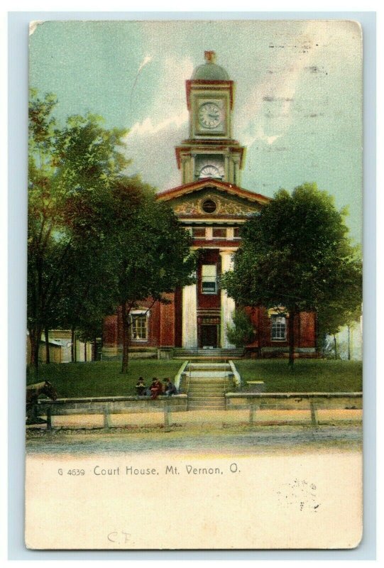 Circa 1900-07 The Court House in Mt, Vernon, Ohio Vintage Postcard P6 