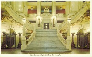 USA Main Stairway Capitol Building Harrisburg Vintage Postcard 07.45