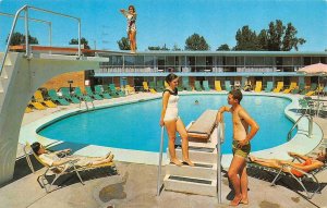 GARY, Indiana IN    AMERICANA MOTEL Pool~Bathing Beauties ROADSIDE 1962 Postcard