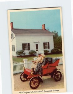 Postcard Ford in front of Homestead Greenfield Village Dearborn Michigan USA