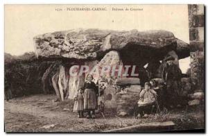 Old Postcard Dolmen Dolmen Menhir Carnac Plouharnel Crucuno Children