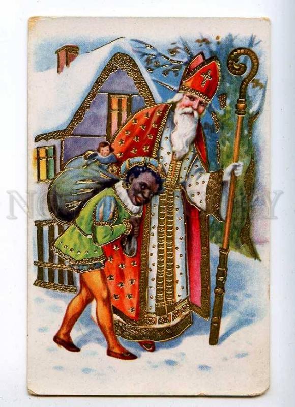 215906 SAINT NICHOLAS Santa Claus KRAMPUS Devil Old NEW YEAR