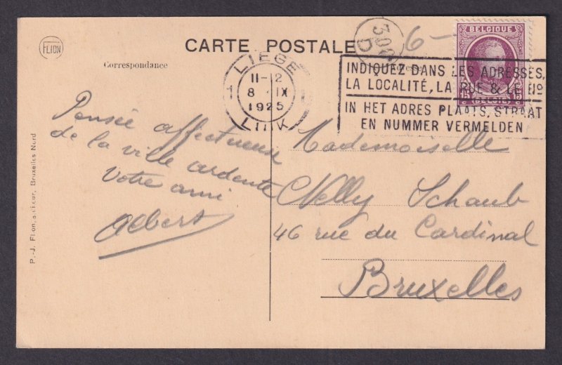 Vintage Postcard Belgium Liege Commerce Bridge 1925