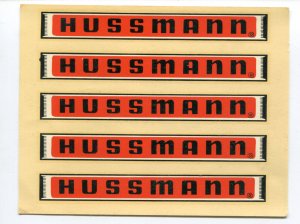 Hussmann Industrial Refrigerator Refrigeration Decal Sheet NOS