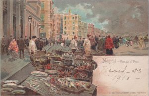 Postcard Italy Naples Napoli Fish Market Mercato di Pesci