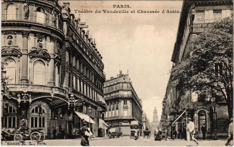 CPA AK PARIS Théatre du Vaudeville Cahussée dAntin (971342)