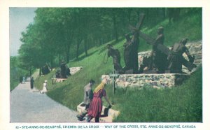 Vintage Postcard Way of the Cross Statue Ste. Anne-De-Beaupre Canada CAN