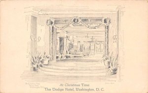 Washington DC The Dodge Hotel Lobby during Christmas Time Postcard AA109375